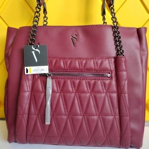 Simply Vera Vera Wang Rockbridge Burgundy Tote Bag